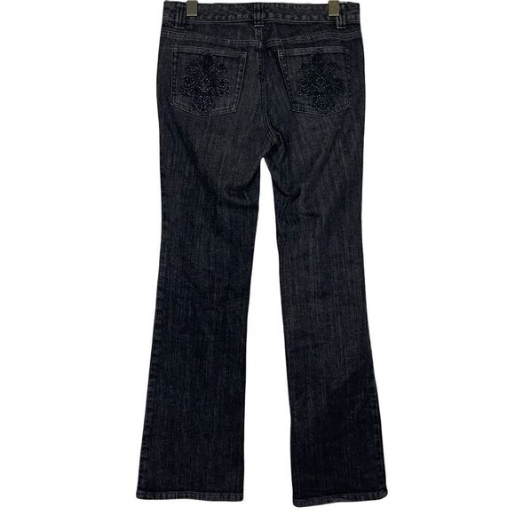 Michael Kors Black Denim Jeans With Pocket Embellishment Size 6 - Picture 2 of 2